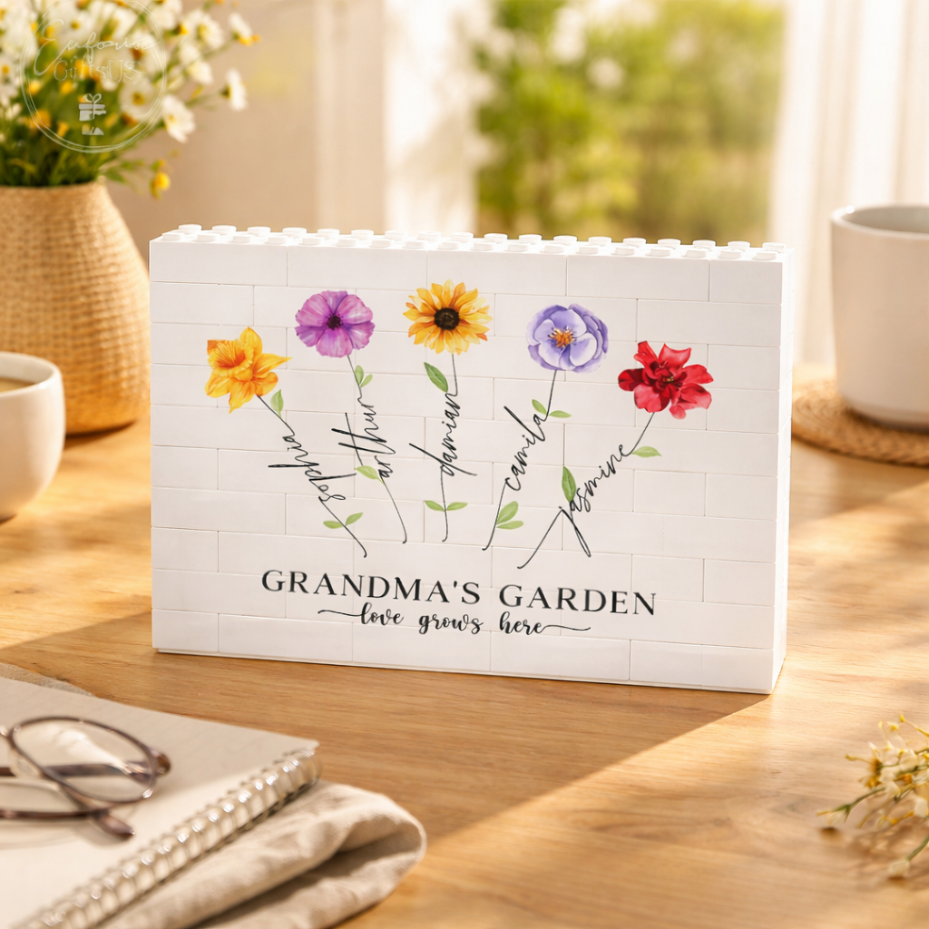 Custom Birth Month Flower Building Block, Personalized Grandma's Garden Building Block, Mother's Day Gifts, Mom Birthday Gift, Mom Keepsake