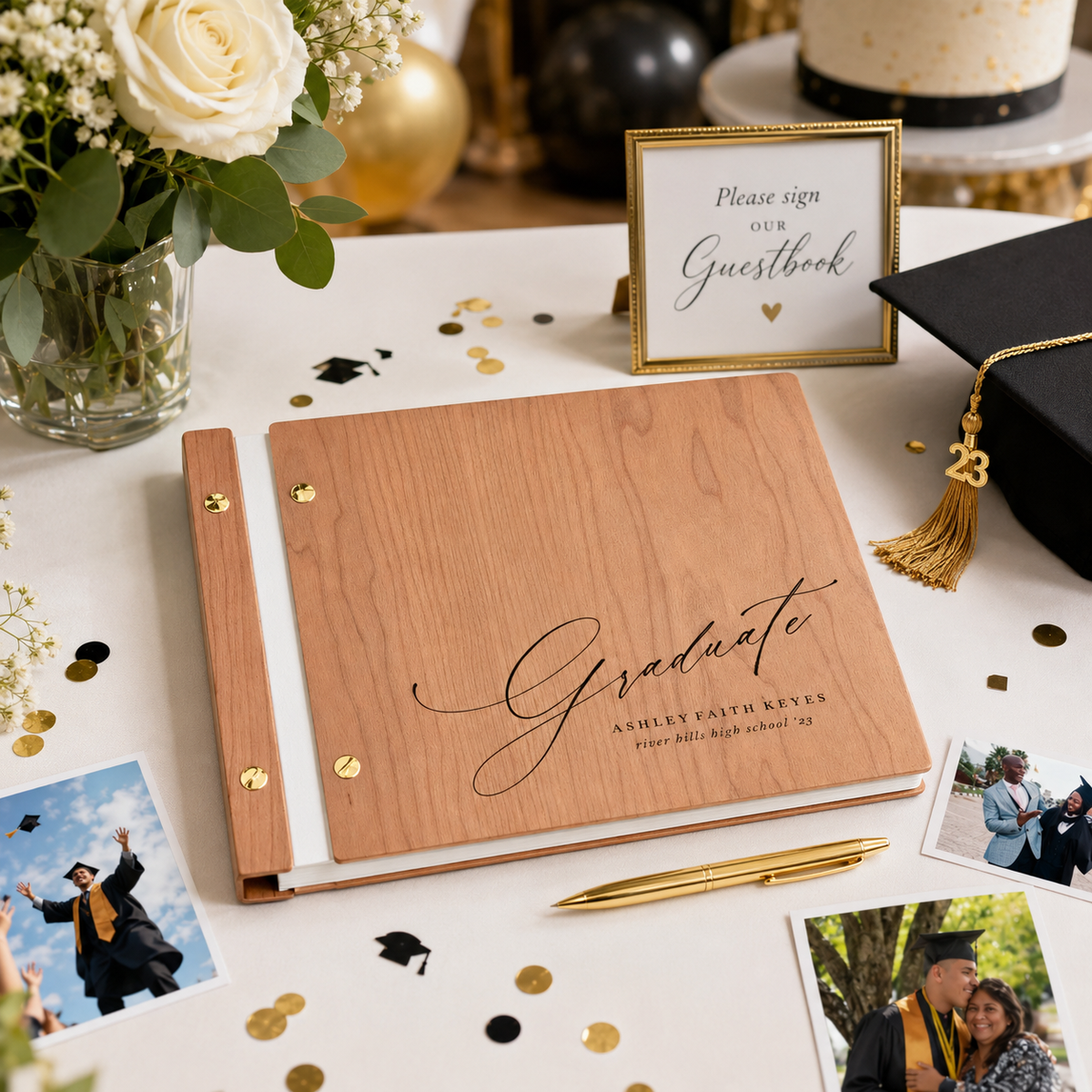 2026 Graduation Guest Book | Junior High, High School, or College Graduate Guest Book Photo Book | 2026 Personalized Graduation Gift for Her
