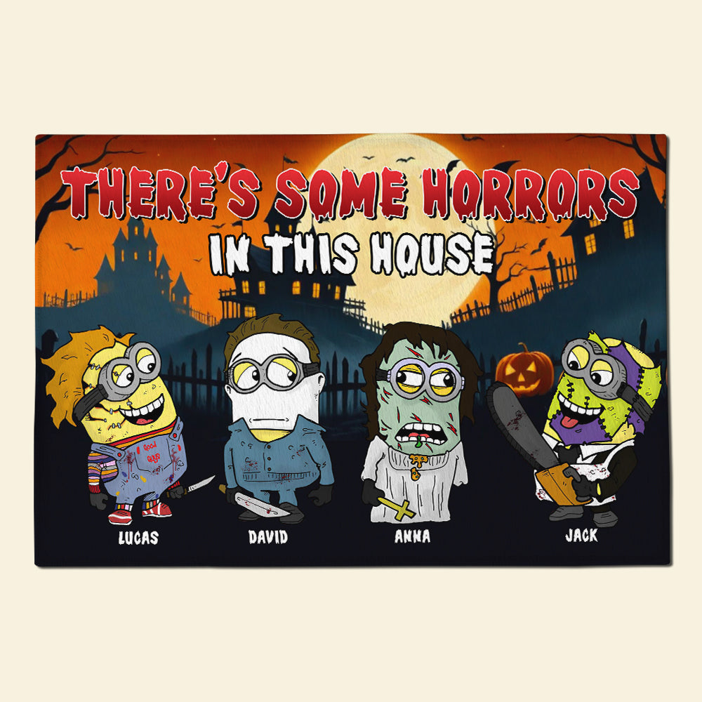 There's Some Horrors In This House - Personalized Doormat - Halloween Gift For Family