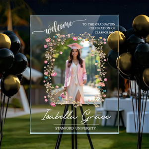 Floral Class Of 2026 Personalized Acrylic Welcome Sign