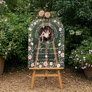 Watercolor Wildflower Personalized Acrylic Welcome Sign