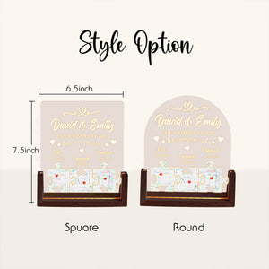 Personalize Photo, Map, Name & Anniversary Date Plaque Night Light - Customize Night Light for Couples, Valentine's Gifts