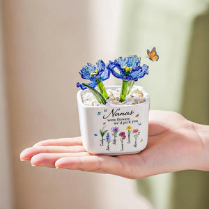 If Nanas Were Flower Glass Pot, Personalized Grandma Gift, Hand Blown Everlasting Flower Plant, Mother's Day Gift for Nana
