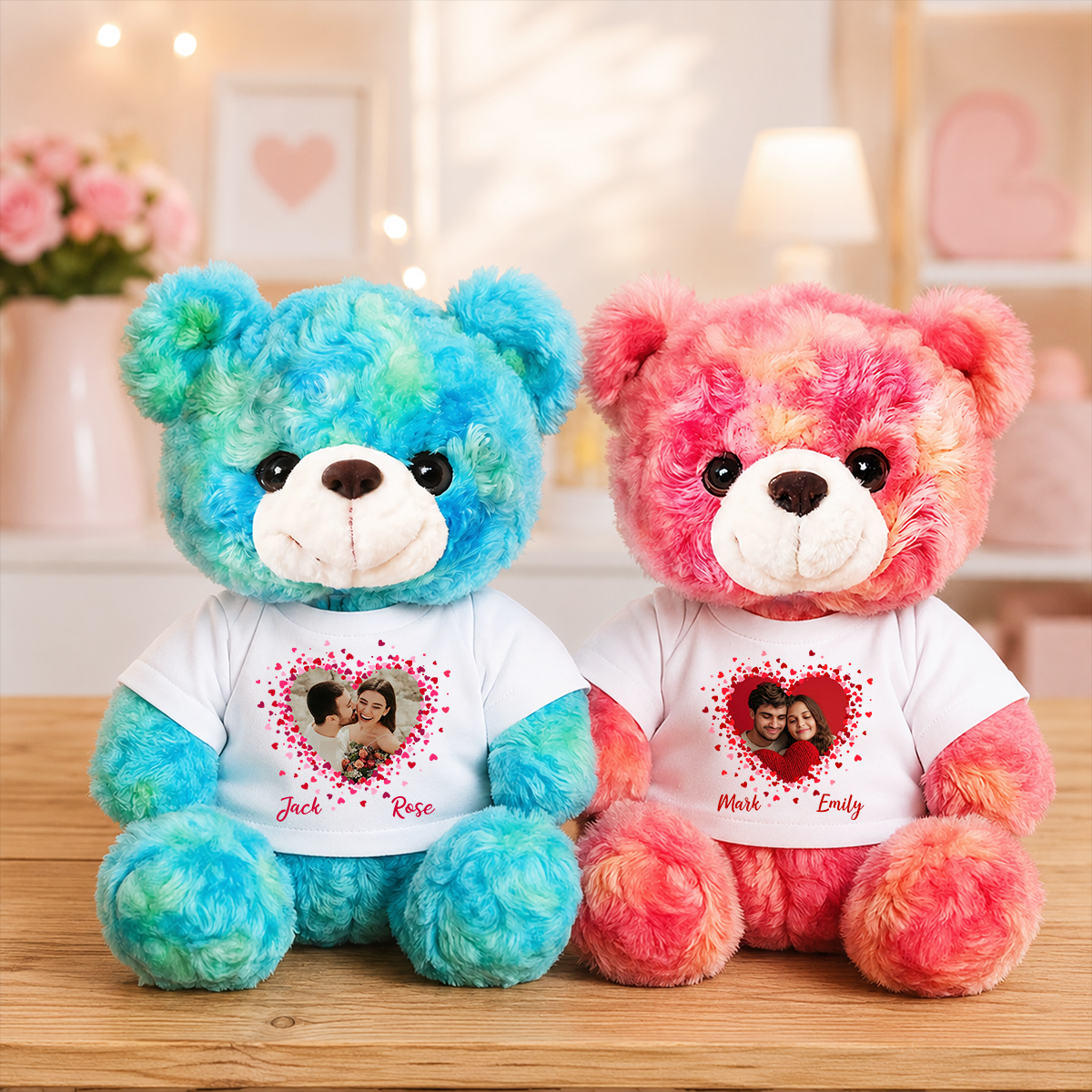 I Met You I Liked You - Custom Couple Photo and Name - Personalized Teddy Bear