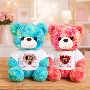 I Met You I Liked You - Custom Couple Photo and Name - Personalized Teddy Bear