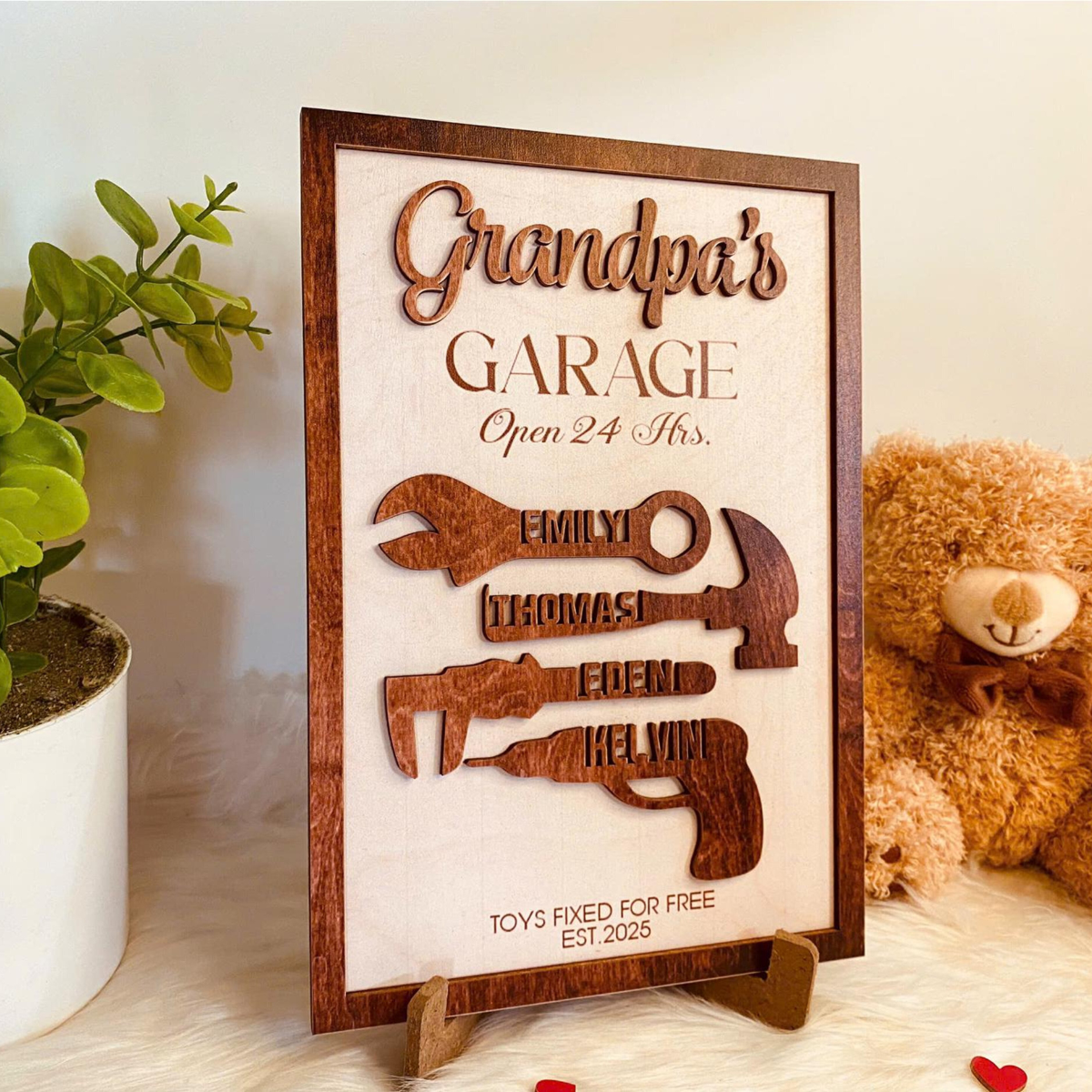 Personalized Mechanic Dad Sign With Kids Names, Custom Handyman Dad Gift, Father's Day 2025 Gift, Best Dad Gift, Mechanic Dad Gift