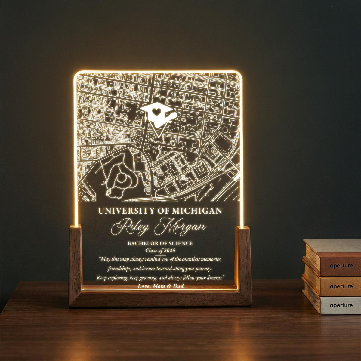 Personalized College Map Graduation Lamp Custom Class of 2026 Gift, Unique Gifts for Graduate