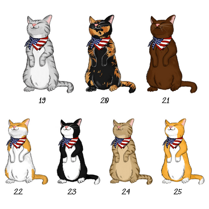 Nation Flag Standing Cat - Personalized Apparel - 4th Of July Independence Day Gift For Cat Mom, Cat Dad