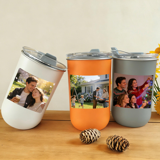 Personalized Photo Tumbler, Custom Coffee Cup, 10oz Work Desk, Daily Use Gift