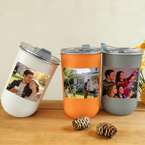 Personalized Photo Tumbler, Custom Coffee Cup, 10oz Work Desk, Daily Use Gift