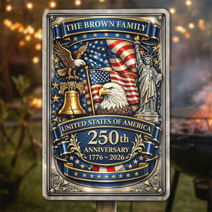 America Anniversary - Personalized Custom 3D Inflated Effect Metal Sign