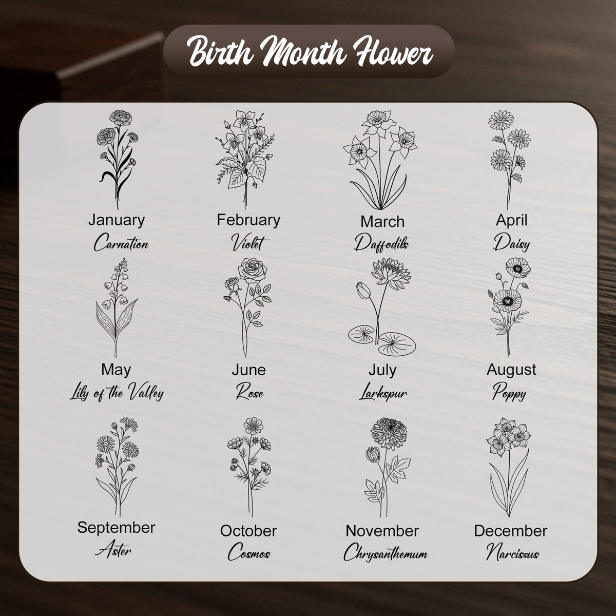 Personalized Mom Grandmas Garden Birth Flower LED Night Light, Grandma Gift, Custom Mothers Day Gift, Anniversary Moms Garden Flower Gift