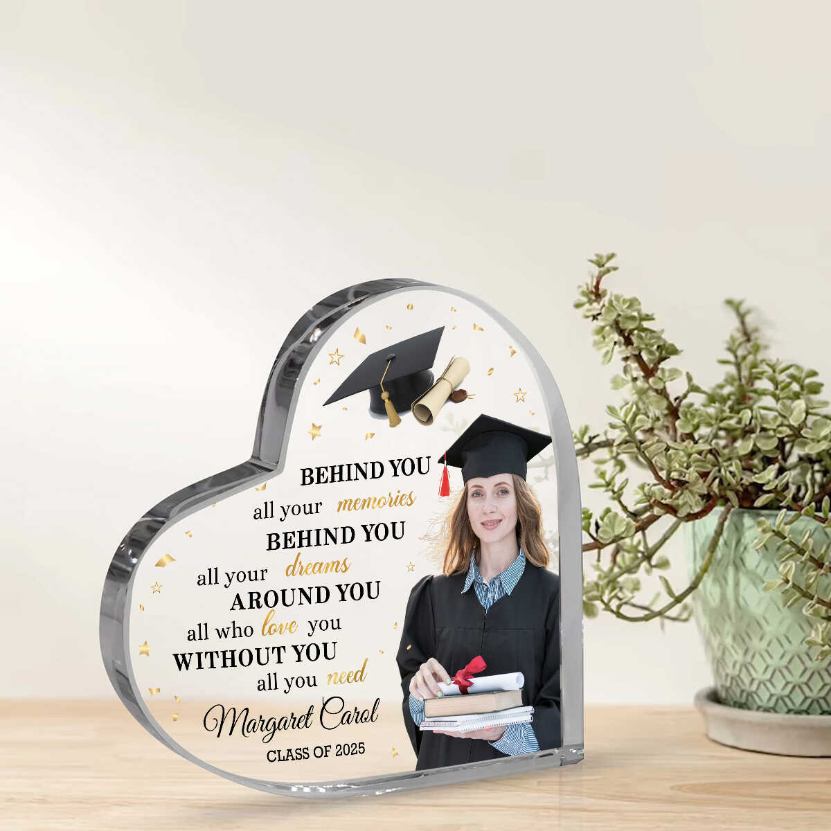 Personalized Graduation Heart Acrylic Plaque, Graduation Gift For Her, Him, College Graduation Gift, High School Graduation Gift