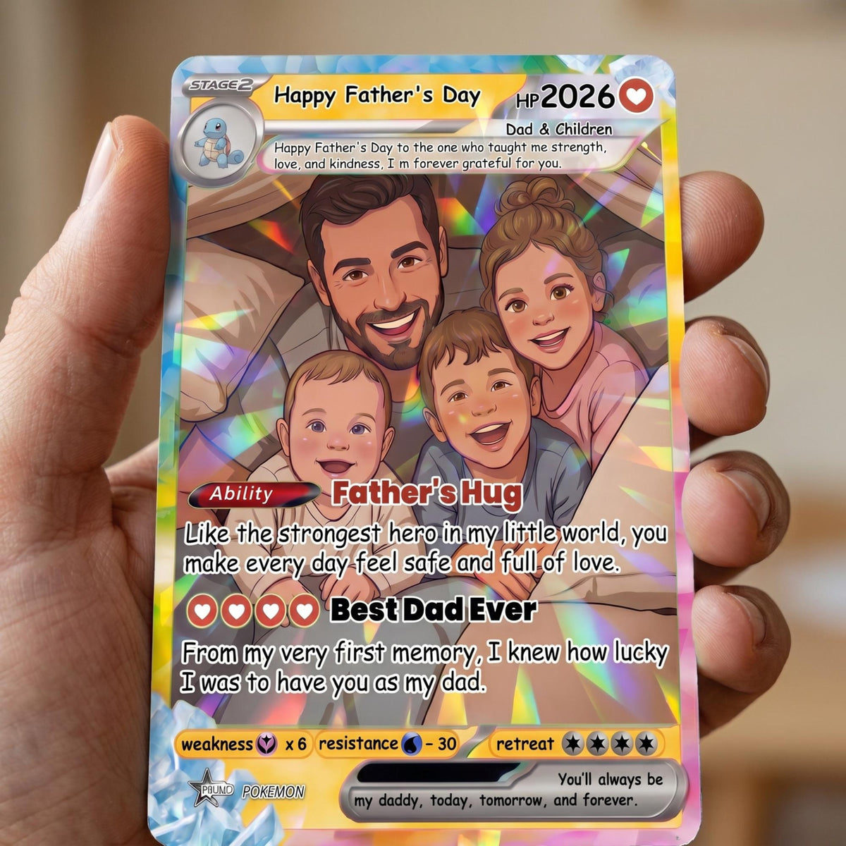 Personalized PKM Card From Photo to Card, Father s Day Gift for Dad, Anniversary Or Any Occasion