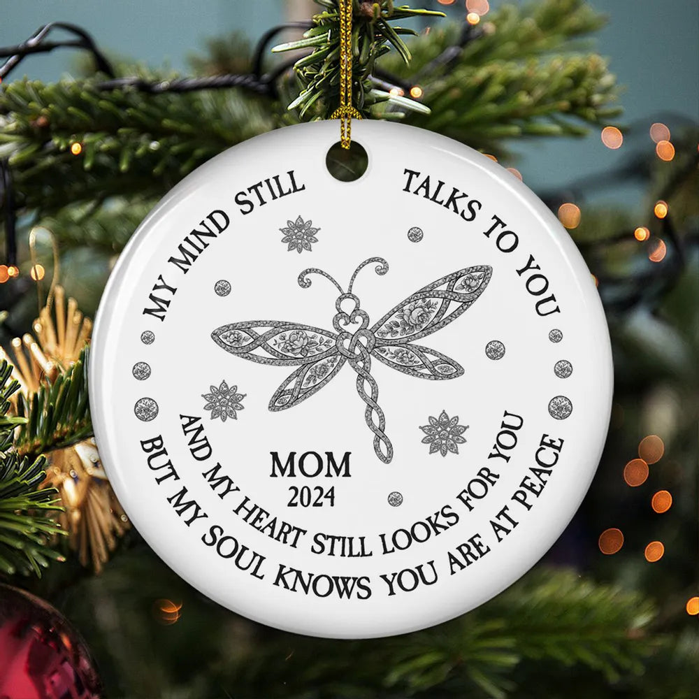 My Soul Knows You Are At Peace Toile De Jouy - Personalized Ornament - Memorial Gift