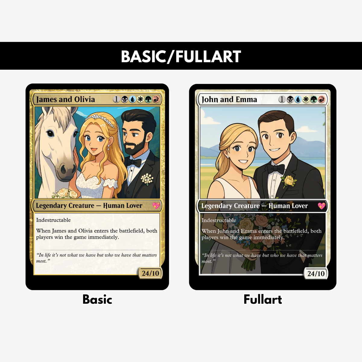 Personalized MTG Card, Custom Magic Card, Unique Wedding Anniversary Gift, Couple Gifts, Gift for Him Her, Birthday Gift