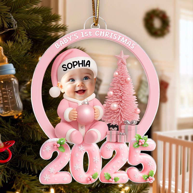 Baby Photo Christmas Tree 2025 - Personalized Acrylic Ornament - Unique Christmas Gift For New Parents, Newborn Keepsake