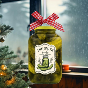 Custom Family Name Ornament, Family Ornament 2025, Family Pickle Ornament, Christmas Pickle Ornament, Funny Family Ornament, Family Keepsake