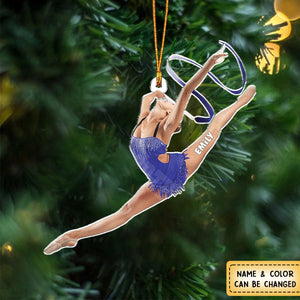 Personalized Gymnastics Girl Shaped Ornament, Christmas Gift For Athletes