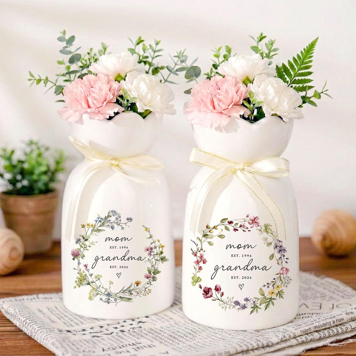 New Grandma Bloom Vase, First Time Grandma Gift, Mothers Day Gift, Flower Vase for Nana, Pregnancy Announcement, Gift for Mom,Birthday Gift
