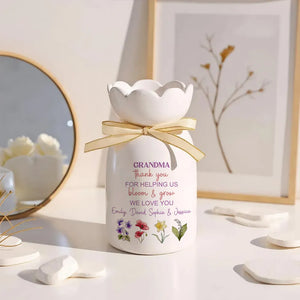 Thank You For Helping Us Bloom & Grow - Personalized Bloom Vase - Gift For Mom, Grandma, Mother's Day Gift