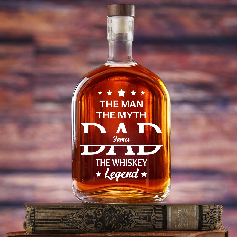 Dad The Man The Myth The Legend - Personalized Whiskey Bottle - Gift For Dad, Papa, Father's Day