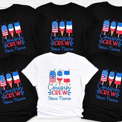 Personalized Cousin Crew Matching 4TH of July Shirts,Custom The Cousin Crew T-shirts,4th Of July Youth Family Tees,American Kids Shirts Gift