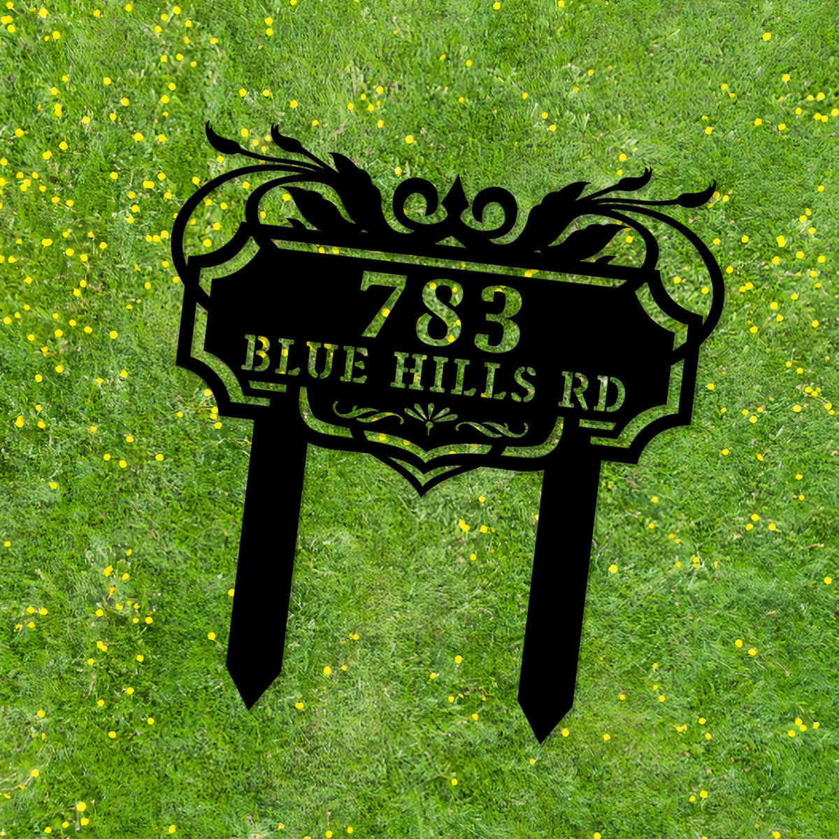 Custom Modern Address Sign, Metal House Number Sign, Metal Address Sign, Stake Address Sign, Outdoor Sign, Garden Art, Garden Decor