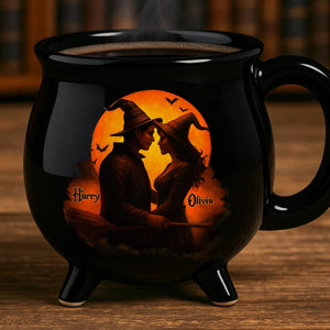 Custom Couple Witch - Personalized Halloween Ceramic Witch Mug - Gift For Couple, Anniversary, Halloween Gift