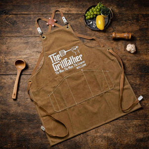 The Grillfather: The Man The Myth The Legend - Personalized Apron for Dad, Grandpa