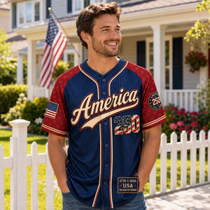 Personalized America 250 Baseball Jersey, Custom Name Number USA 1776 2026 Jersey, Patriotic Liberty Bell Shirt, 4th of July Gift