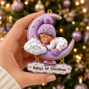 Baby's 1st Christmas Acrylic Ornament - Custom Christmas Gifts