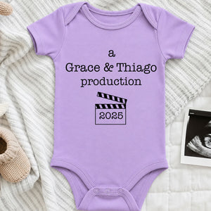 Personalized Baby Announcement Bodysuit – Custom Parents Names Pregnancy Reveal Gift