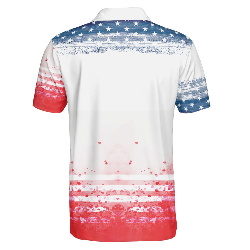 American Dog Cat Dad - Personalized Polo Shirt - 4th Of July Gift For Pet Lovers