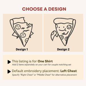 Pizza Bite Matching Embroidered Couple Shirts, Custom Couple Shirts, Couple Gift, Newlywed Gift, Wedding Gift, Funny Valentines Gift