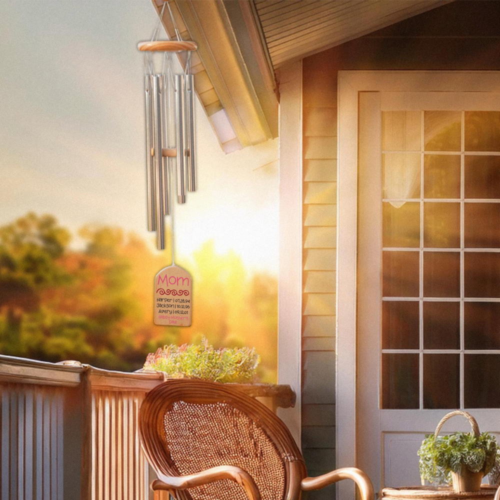 Mother's Day With Kid's Birthday - Personalized Windchime - Gift For Mom, Mother's Day, Birthday Gift