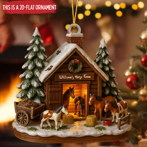 Customize Your Own Charming Horse Farm Ornament - Personalized Wooden Ornament - Christmas Gift For Farmer, Horse Lovers