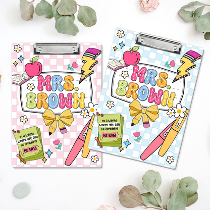 Custom Teacher Clipboard With Name, Personalized Teacher Gifts, Back To School Gift, Thank You Gift for Teacher, Teacher Appreciation Gift