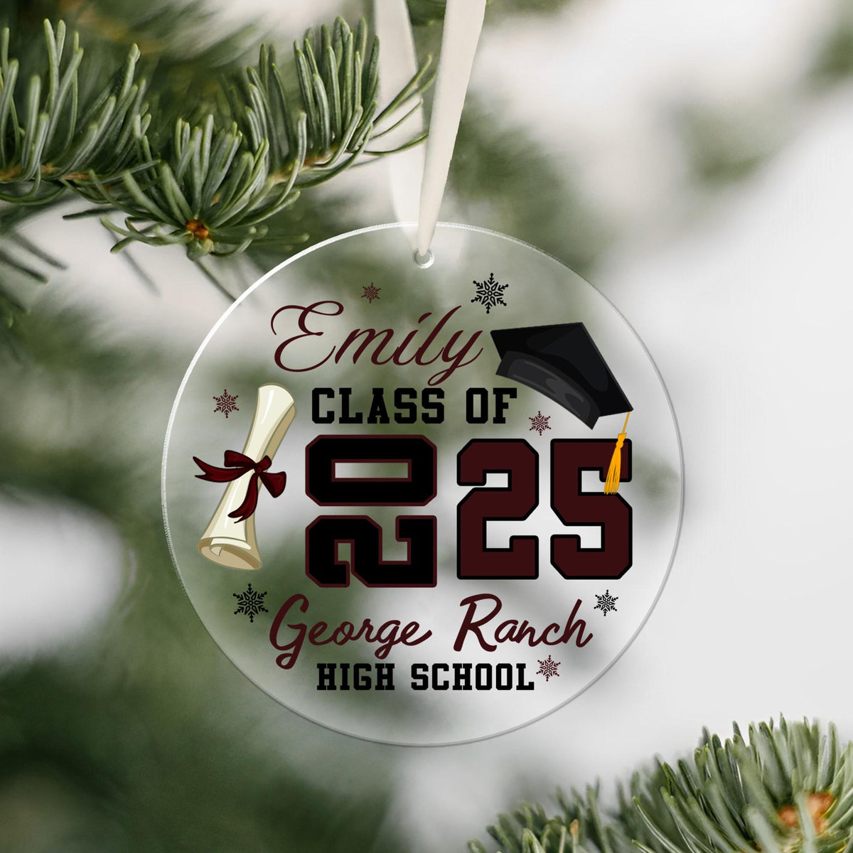 Class of 2025 Graduation - Personalized Crystal Ornament - Graduation Gift