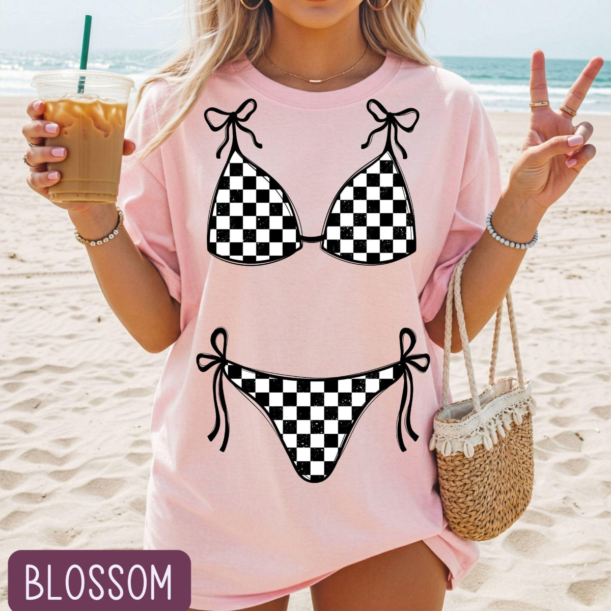 Bikini Top Tee, Beach Coverup Shirt, Summer Swimsuit Layering T-Shirt, Girls Trip Shirt