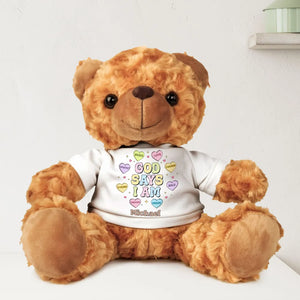 God Says I Am - Personalized Teddy Bear Plush - Gift For Friends, Daughter, Sisters
