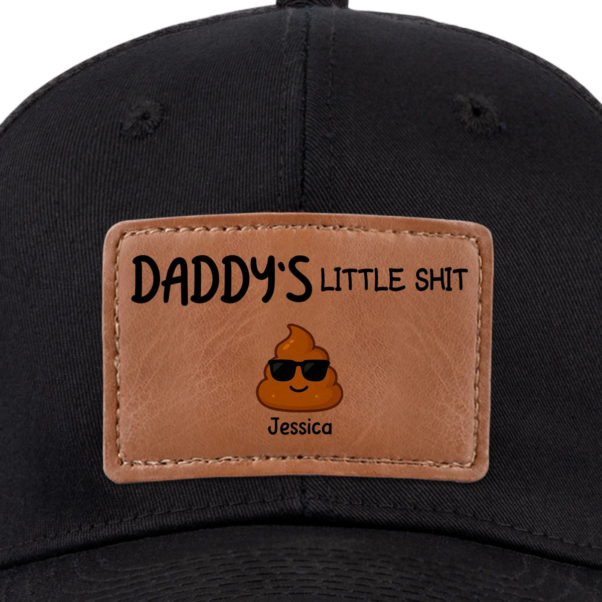 Daddy's Little Turds - Personalized Leather Label Net Hat - Gift For Dad, Father's Day Gift