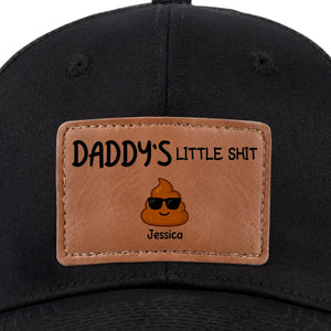 Daddy's Little Turds - Personalized Leather Label Net Hat - Gift For Dad, Father's Day Gift