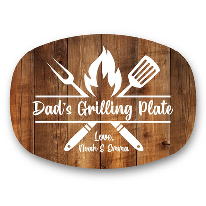 Custom Grilling Plate for Dad Personalized Platter Gift with Kids' Names Grill Plate Gift for Dad Gift for Father's Day