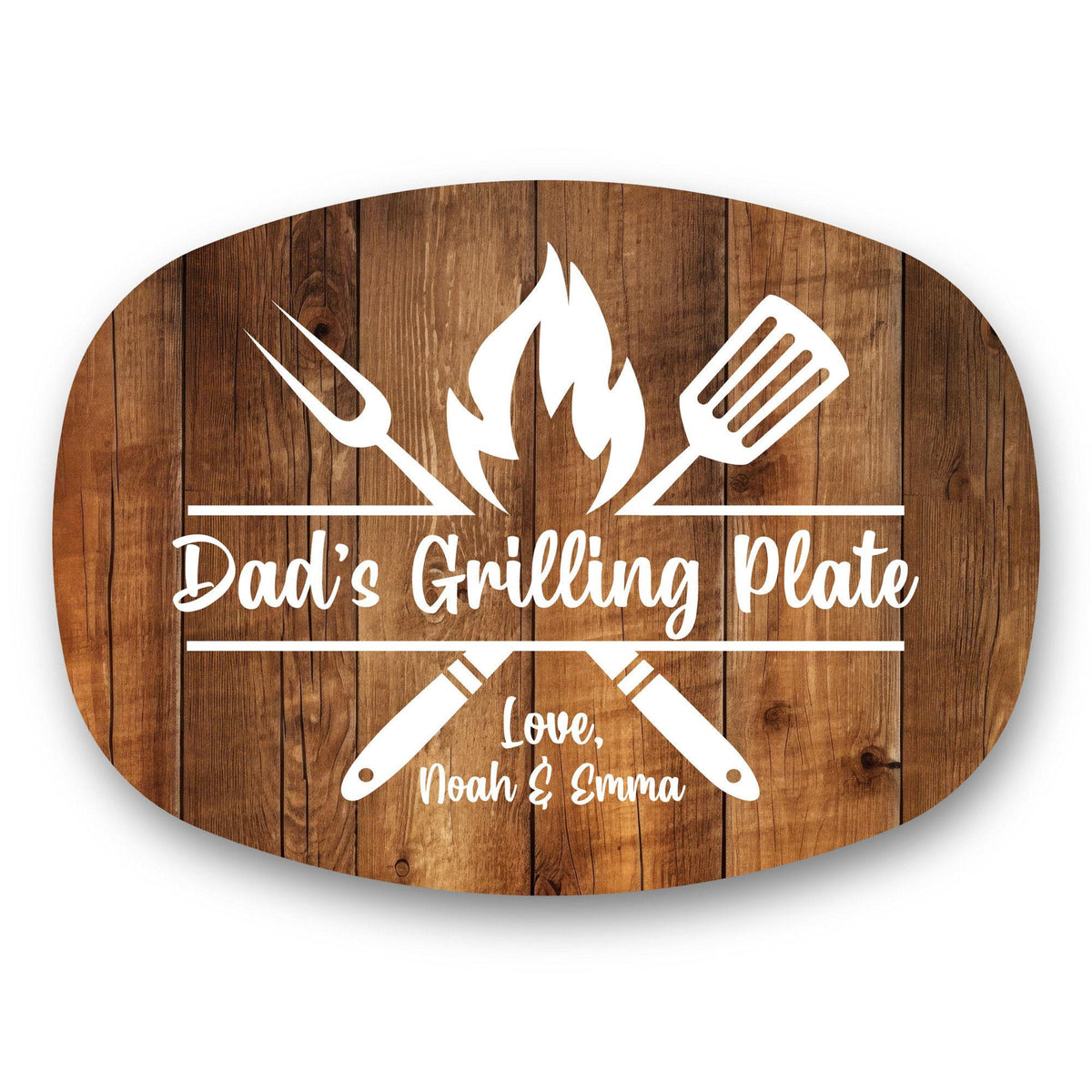 Custom Grilling Plate for Dad Personalized Platter Gift with Kids' Names Grill Plate Gift for Dad Gift for Father's Day