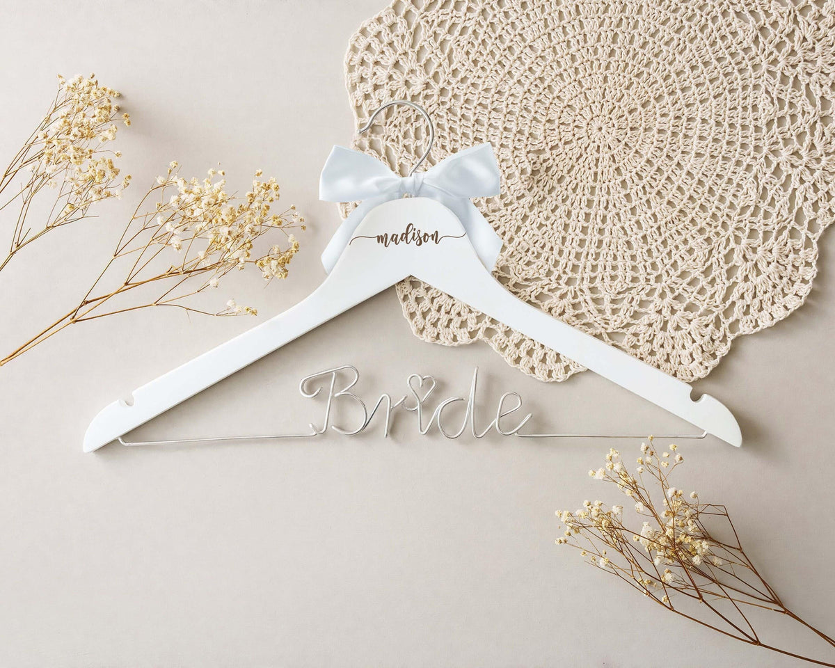 Personalized Hangers for Bridesmaid, Custom Hanger Bridesmaid Gifts, Wedding Dress Hanger, Bridal Shower Gift For Her, Maid Of Honor Gift