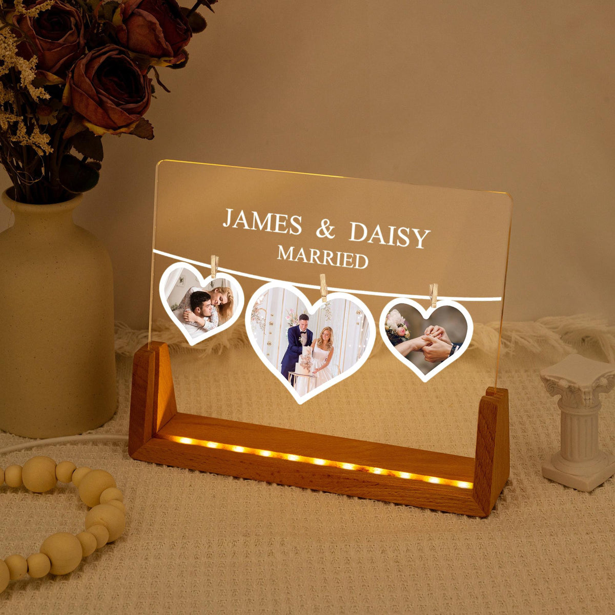 Couple Gifts with Photo, Couple's Photo Collage LED Light, Valentines Day Gift, Gift for Boyfriend Girlfriend, Anniversary Gift for Couple