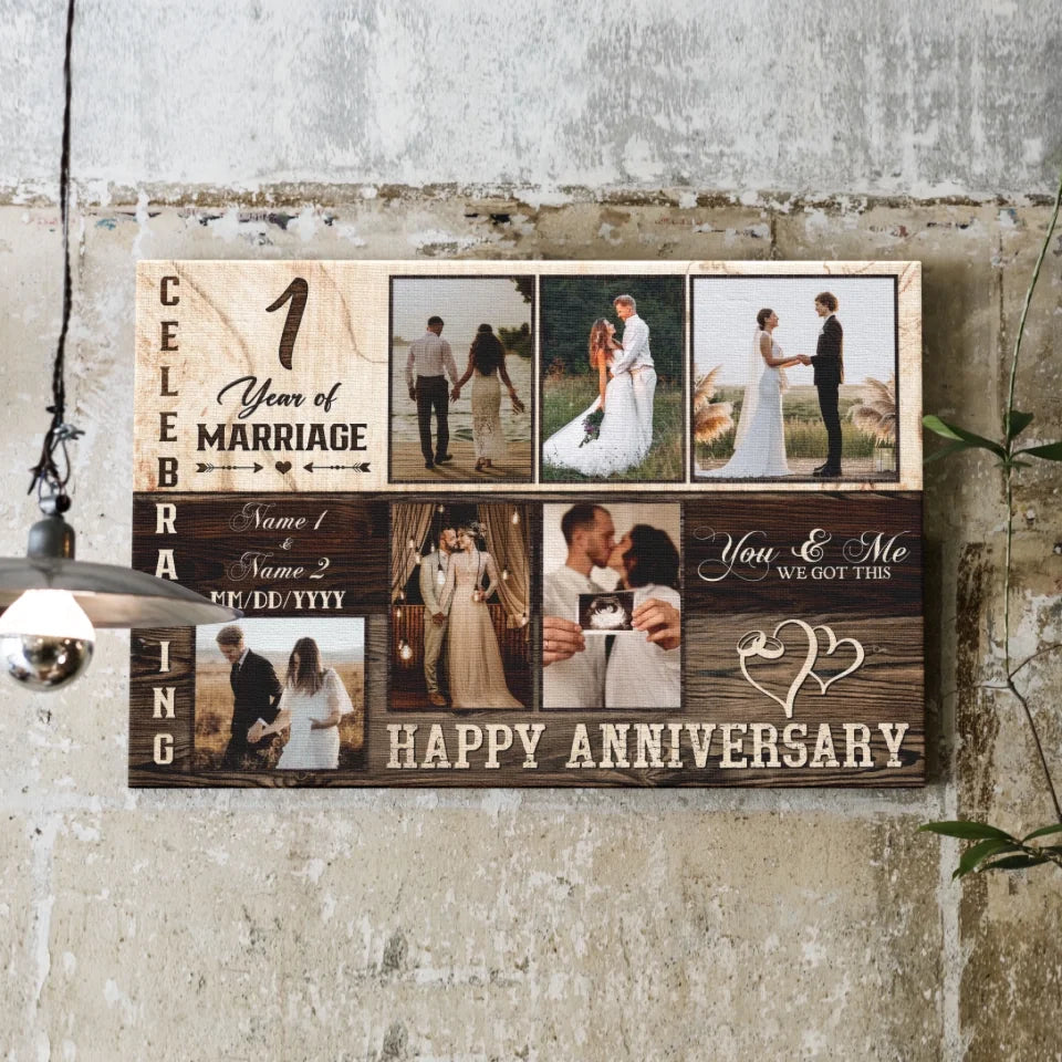 Custom Photo, Happy Wedding Anniversary Gifts, Marriage Gifts, Personalized Canvas For Couple