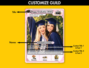 Personalized Trading Graduation Card, Custom Grad Portrait, Gift for Graduates