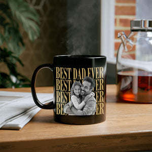 Custom Photo Black Mug - Personalized Father's Day Gifts For Dad, Grandpa - The Man, The Myth